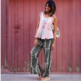 Women's Loose Casual Straight Micro Trousers Leggings (Color: Brown, size: M)