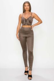 Embossed Snake Print Top And Leggings Set (Select Size: S)